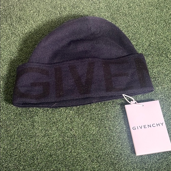 Givenchy Night Blue Knit Beanie - GVCAPPU2373